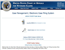 Tablet Screenshot of efiling.uscourts.cavc.gov